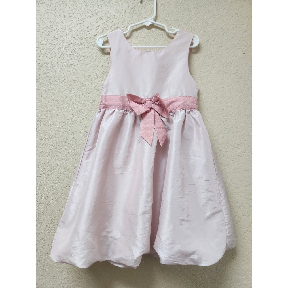 H&M Girls Pink Taffeta Bubble Dress Sz 6-7Y Barbie Coquette Party Flower Girl
